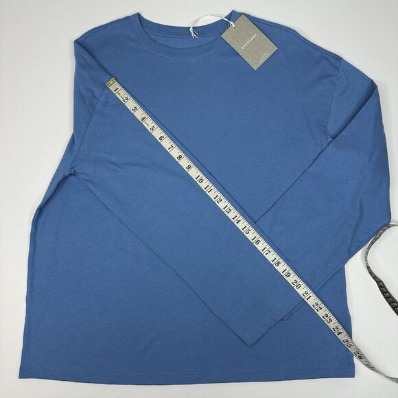 Everlane Women's NWT Bluebell The Relaxed Long Sleeve Organic Crew T-Shirt M/C43 - Picture 14 of 15